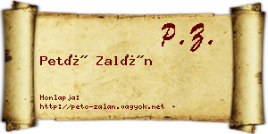 Pető Zalán névjegykártya
